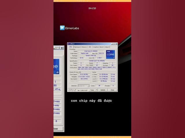 'Video thumbnail for Ép xung con chip Intel Core i9 — 14900-KS lên 9117,75 MHz bởi @ASUS và @ElmorLabs #dhlcgd #fypシ'