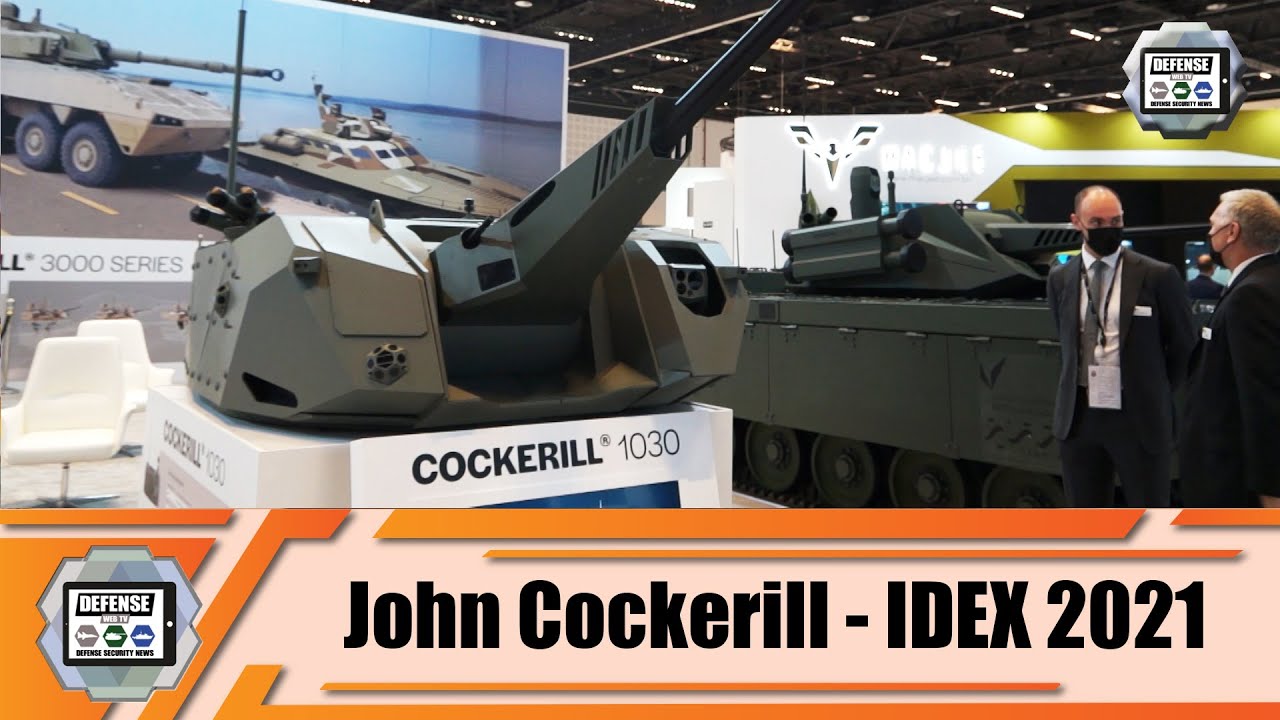 'Video thumbnail for IDEX 2021 Belgian company John Cockerill unveils its Cockerill 1030 and CLWS turrets Abu Dhabi UAE'