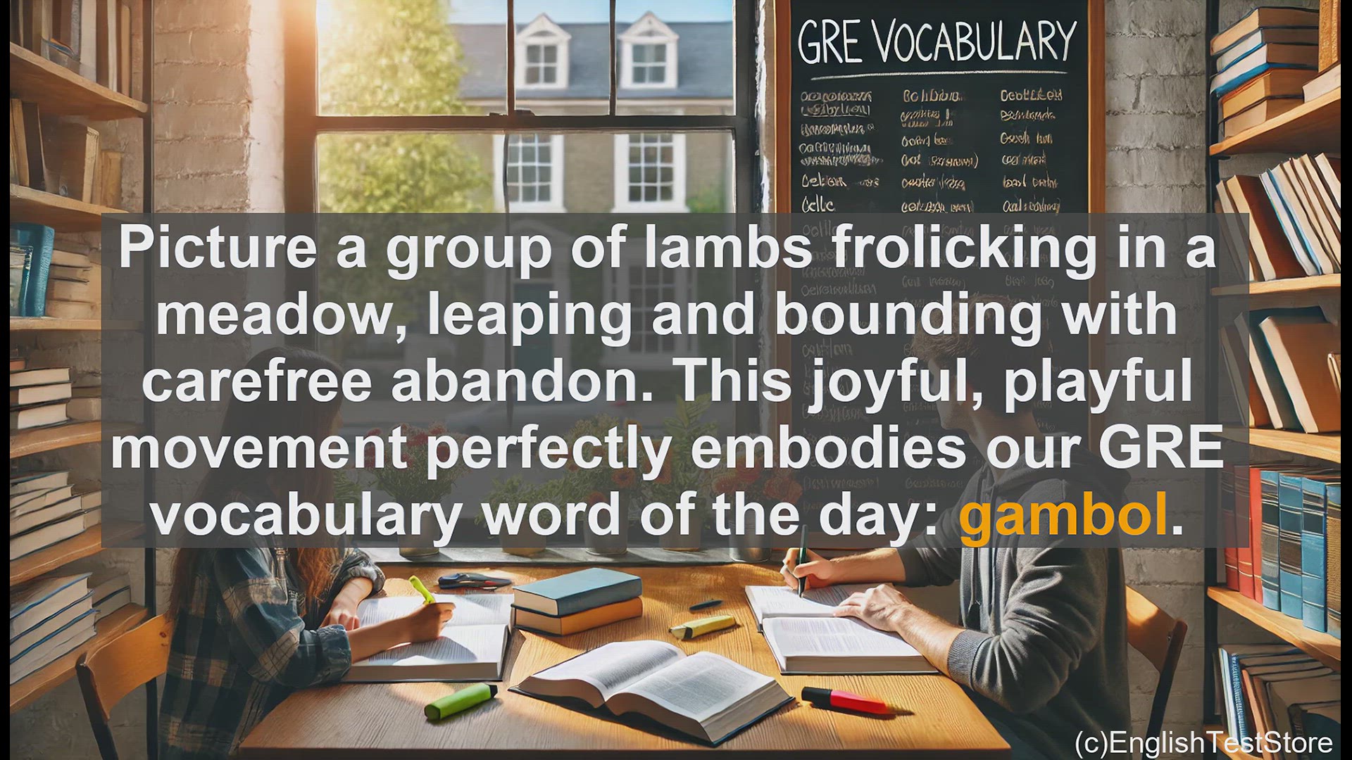 'Video thumbnail for GRE Vocabulary Lesson: GRE Vocab - 'Gambol' - Playful Movement Explained'