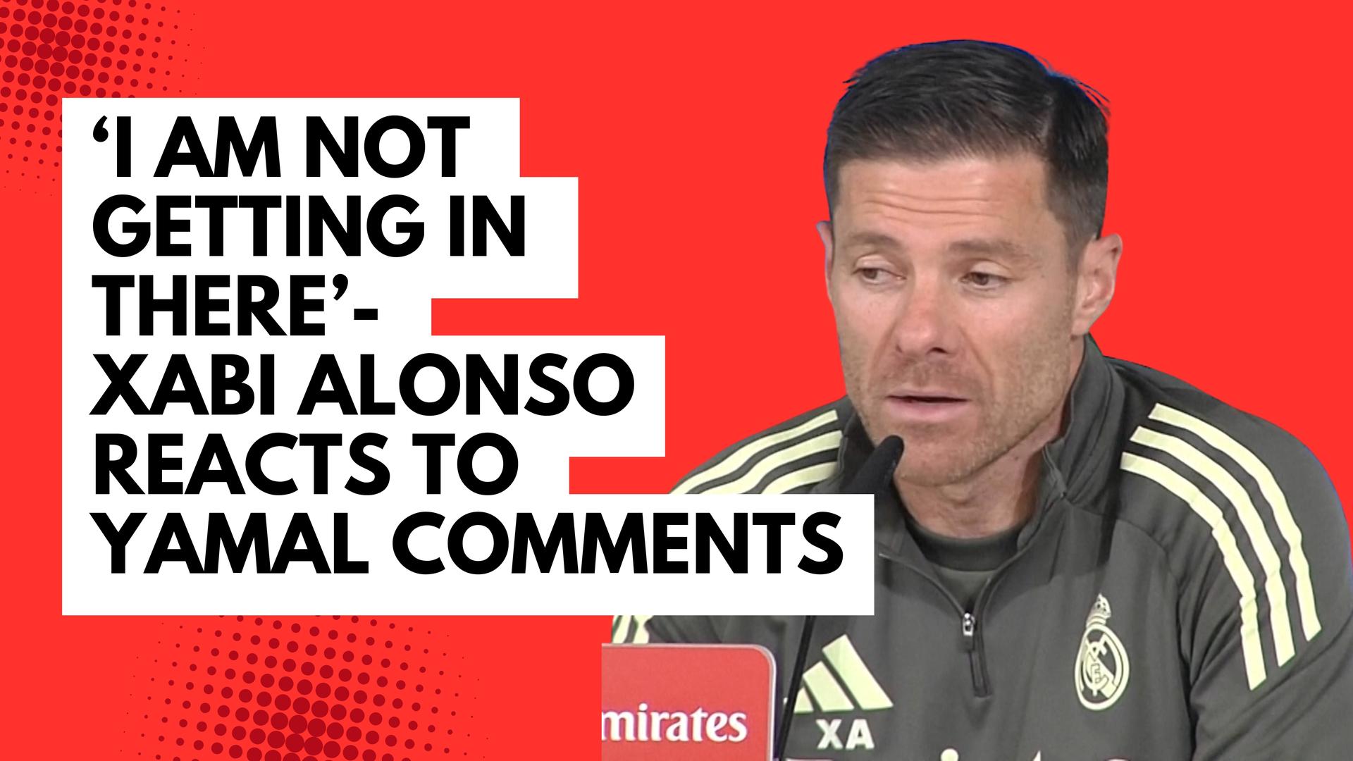 Video thumbnail for 'I am not getting there' - Real Madrid's Xabi Alonso reacts to Yamal comments