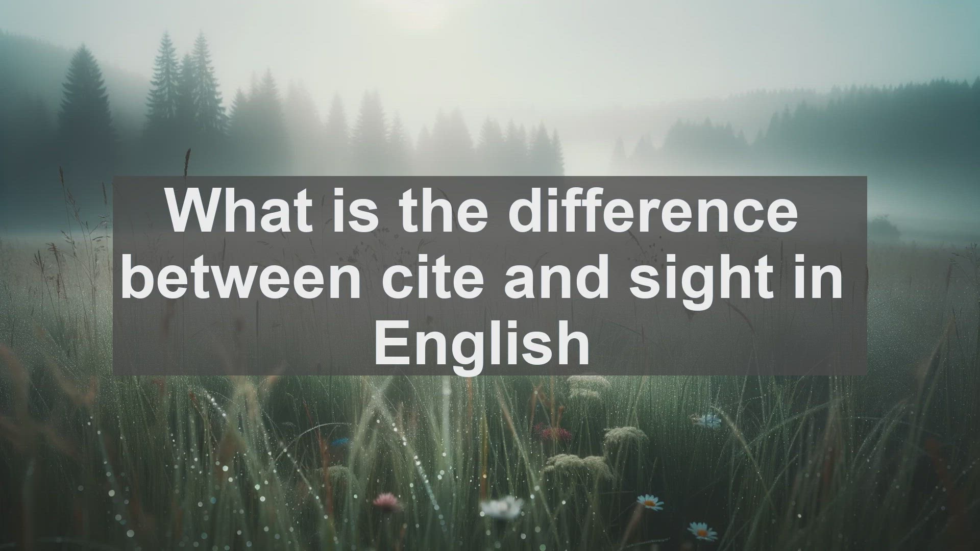 'Video thumbnail for What is the difference between cite and sight in English?'