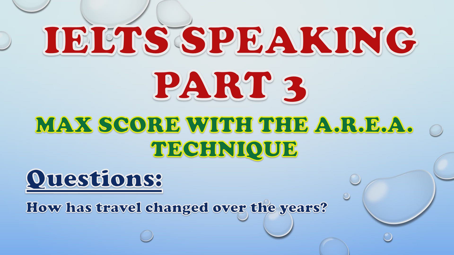 'Video thumbnail for How has travel changed over the years? - IELTS Speaking Part 3'
