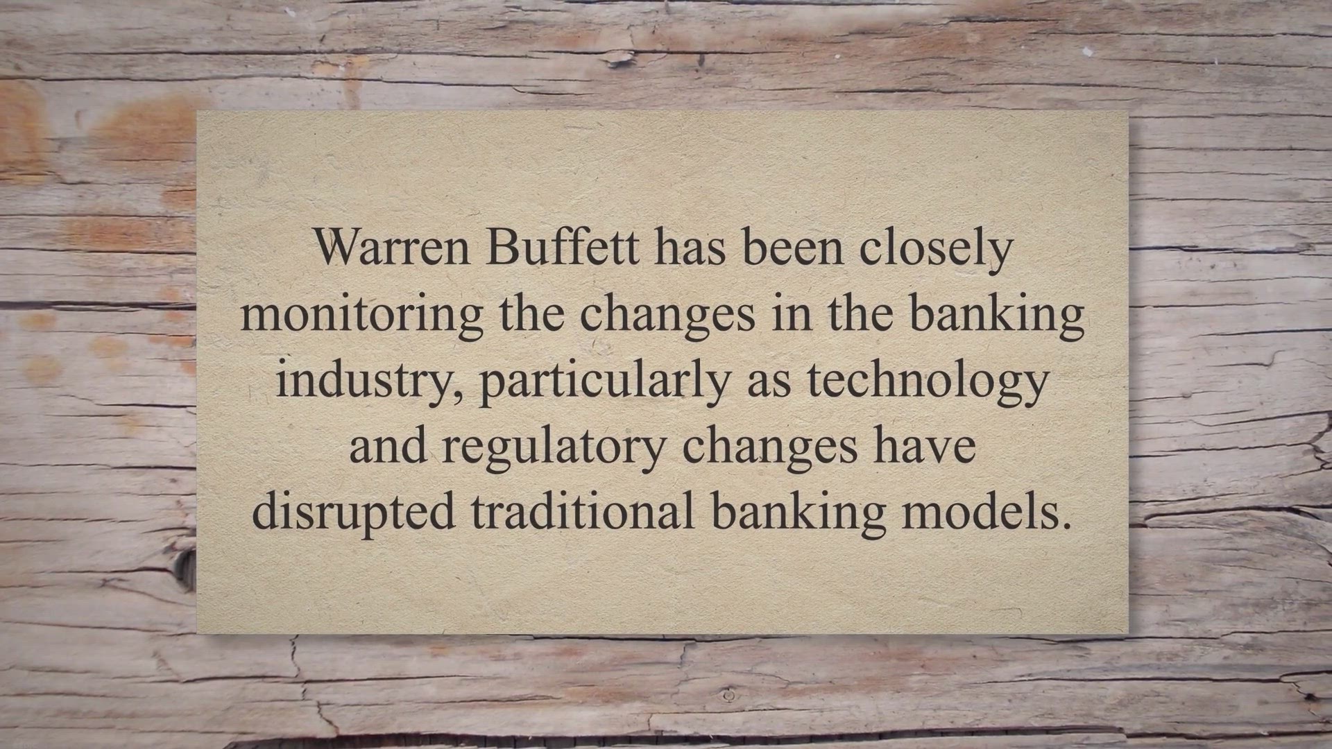 'Video thumbnail for Warren Buffett on the Future of Banking:'
