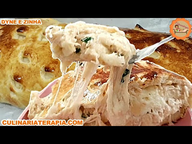 'Video thumbnail for Aprenda Como Fazer Pão Recheado de Frango Cremoso de com Requeijão e Mussarela'