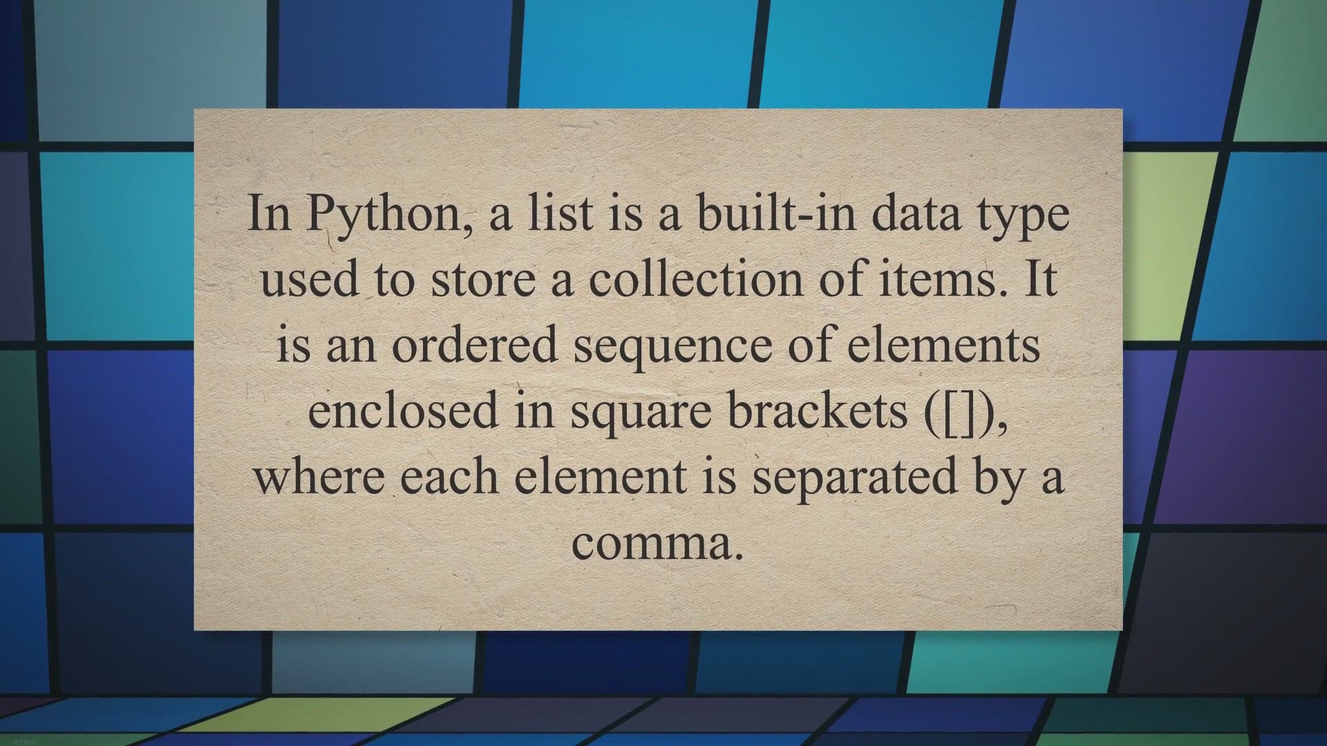 'Video thumbnail for What is a list in Python and how is it different from other data types?'