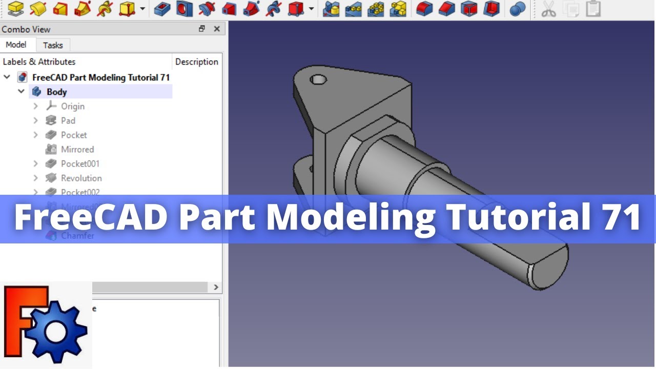 'Video thumbnail for FreeCAD Part Modeling Tutorial 71 | FreeCAD Tutorial | Mechnexus |'
