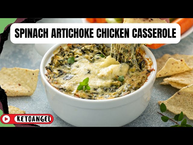 Video thumbnail for Spinach Artichoke Chicken Casserole