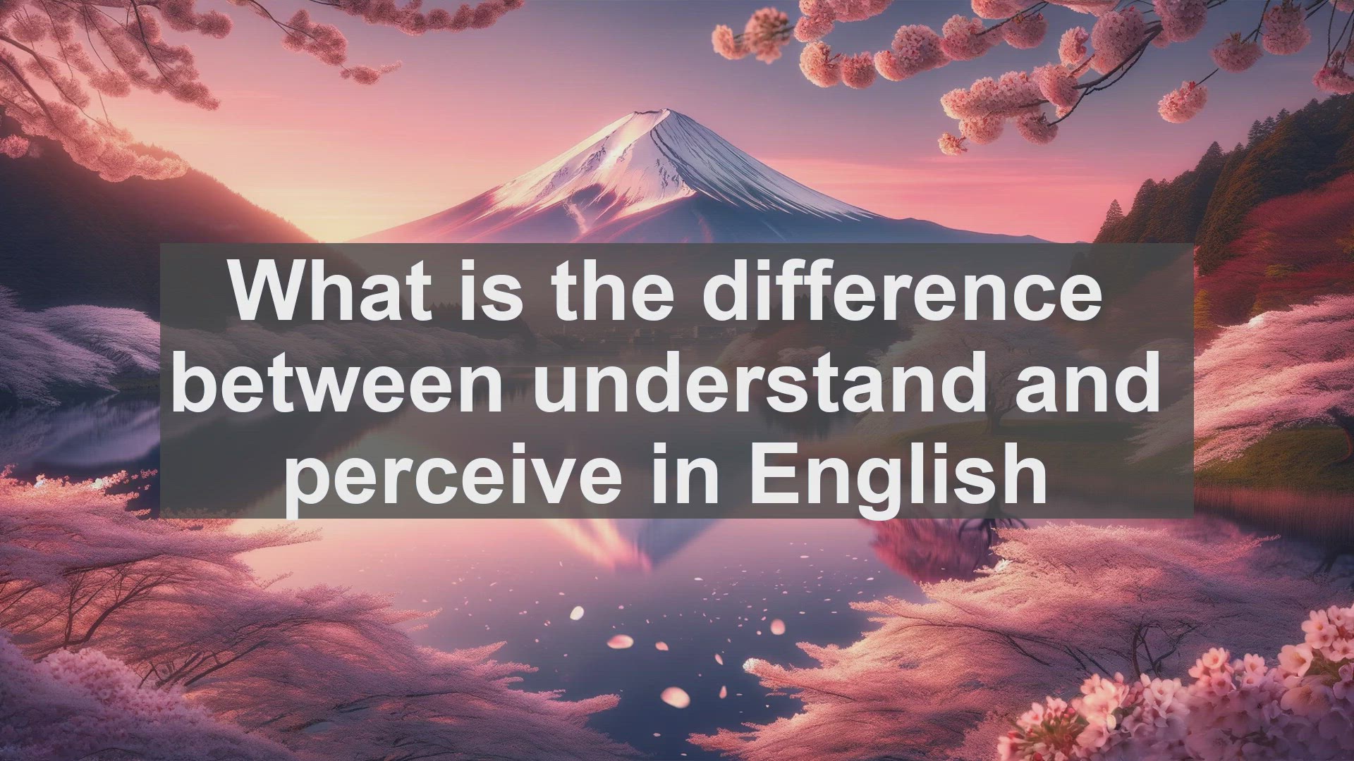 'Video thumbnail for What is the difference between understand and perceive in English?'