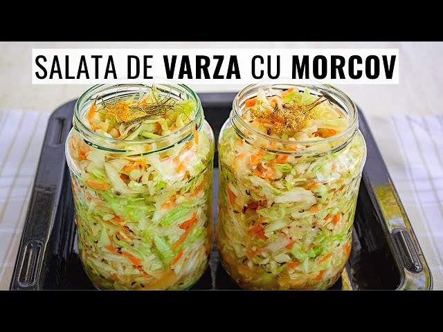 'Video thumbnail for 👍 Iarna scoți capacul și ai salata gata! SALATĂ DE VARZĂ cu 🥕 morcov 🥕 și chimen la borcan.'