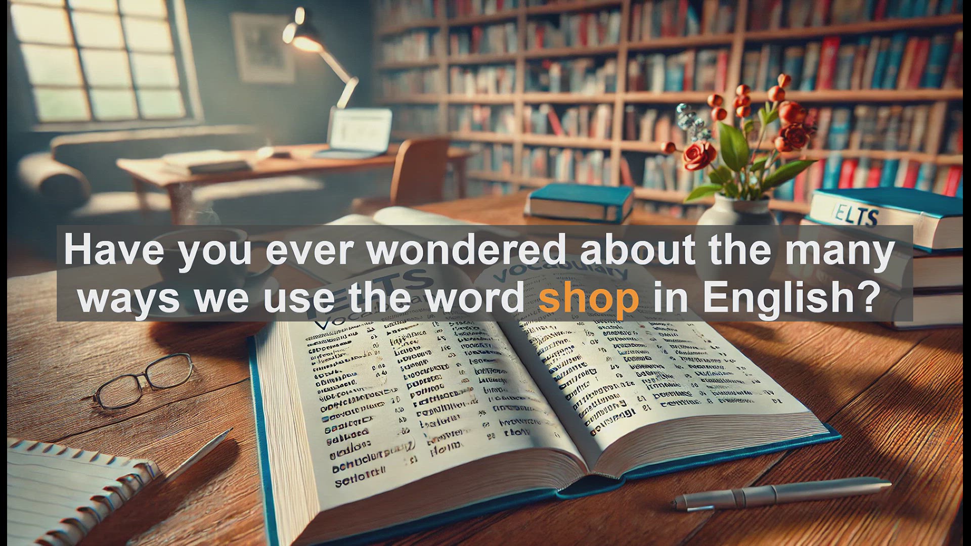 'Video thumbnail for 2500 Must Know IELTS 5.5 Vocabulary - Understanding 'Shop' in English: Noun and Verb Uses'