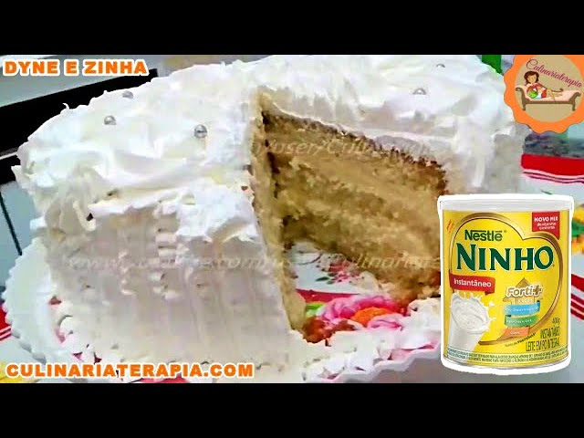 'Video thumbnail for Bolo Gelado Com Recheio Cremoso de Leite Ninho e Cobertura de Chantininho'