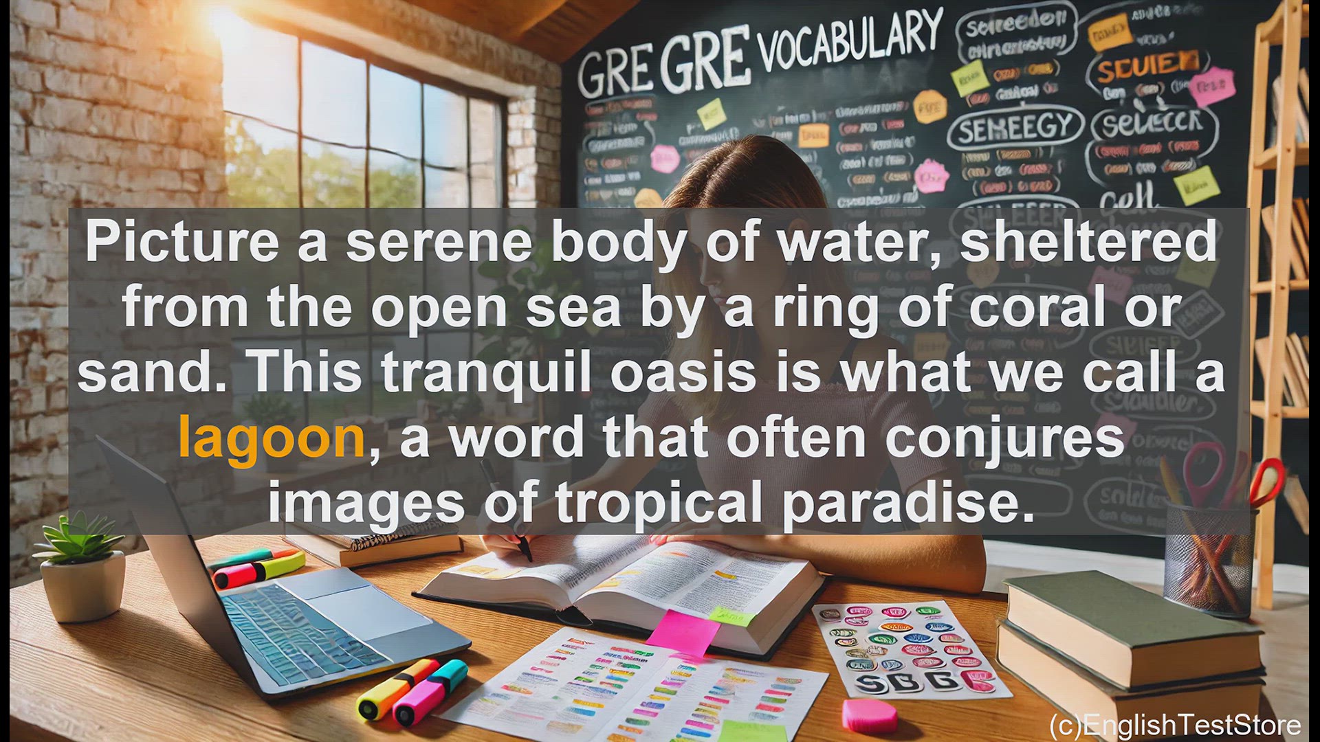 'Video thumbnail for GRE Vocabulary Lesson: Exploring the Tranquil World of Lagoons'
