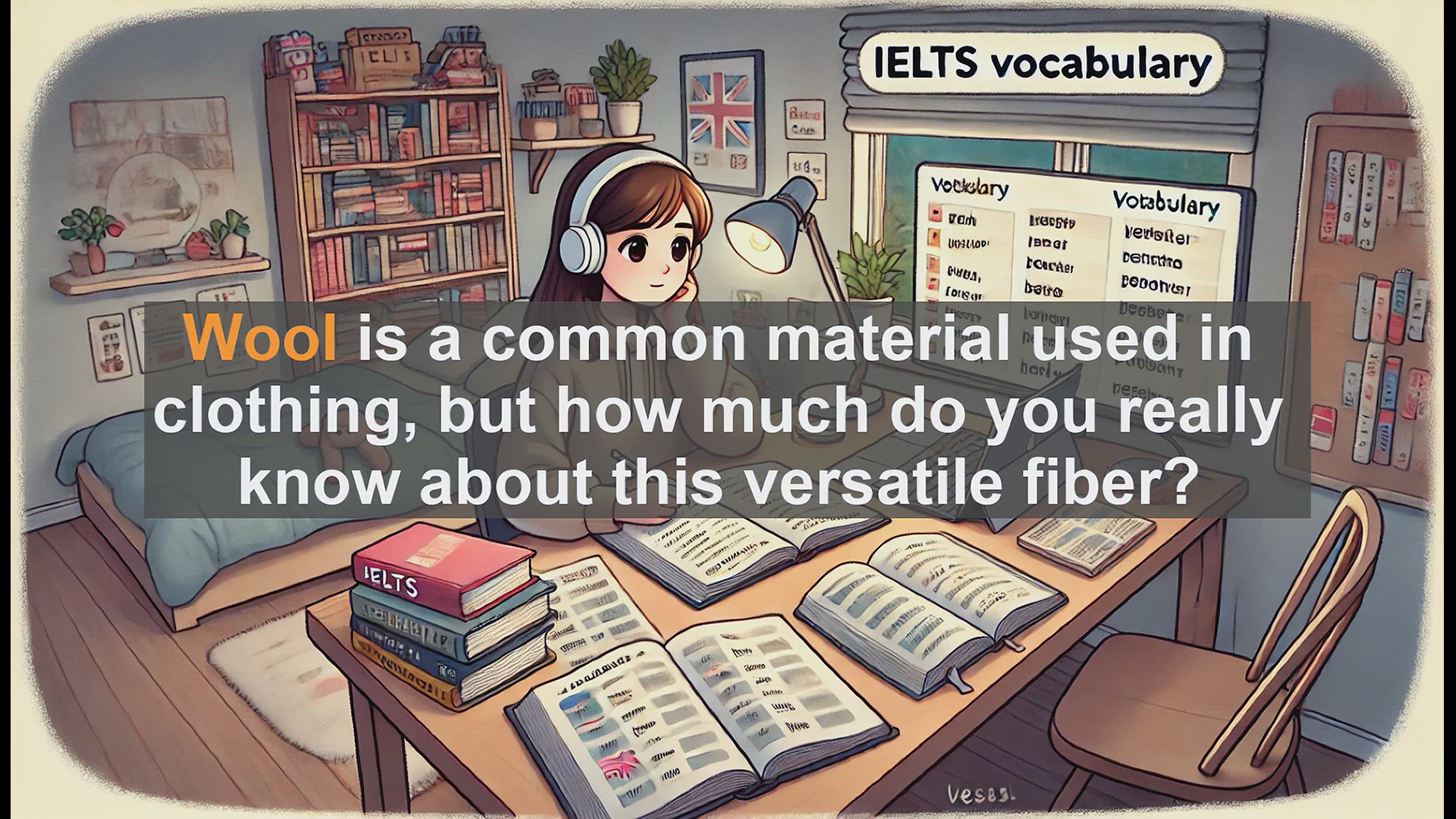 'Video thumbnail for 2500 Must Know IELTS 5.5 Vocabulary - Understanding Wool: A Guide for IELTS and Everyday English'