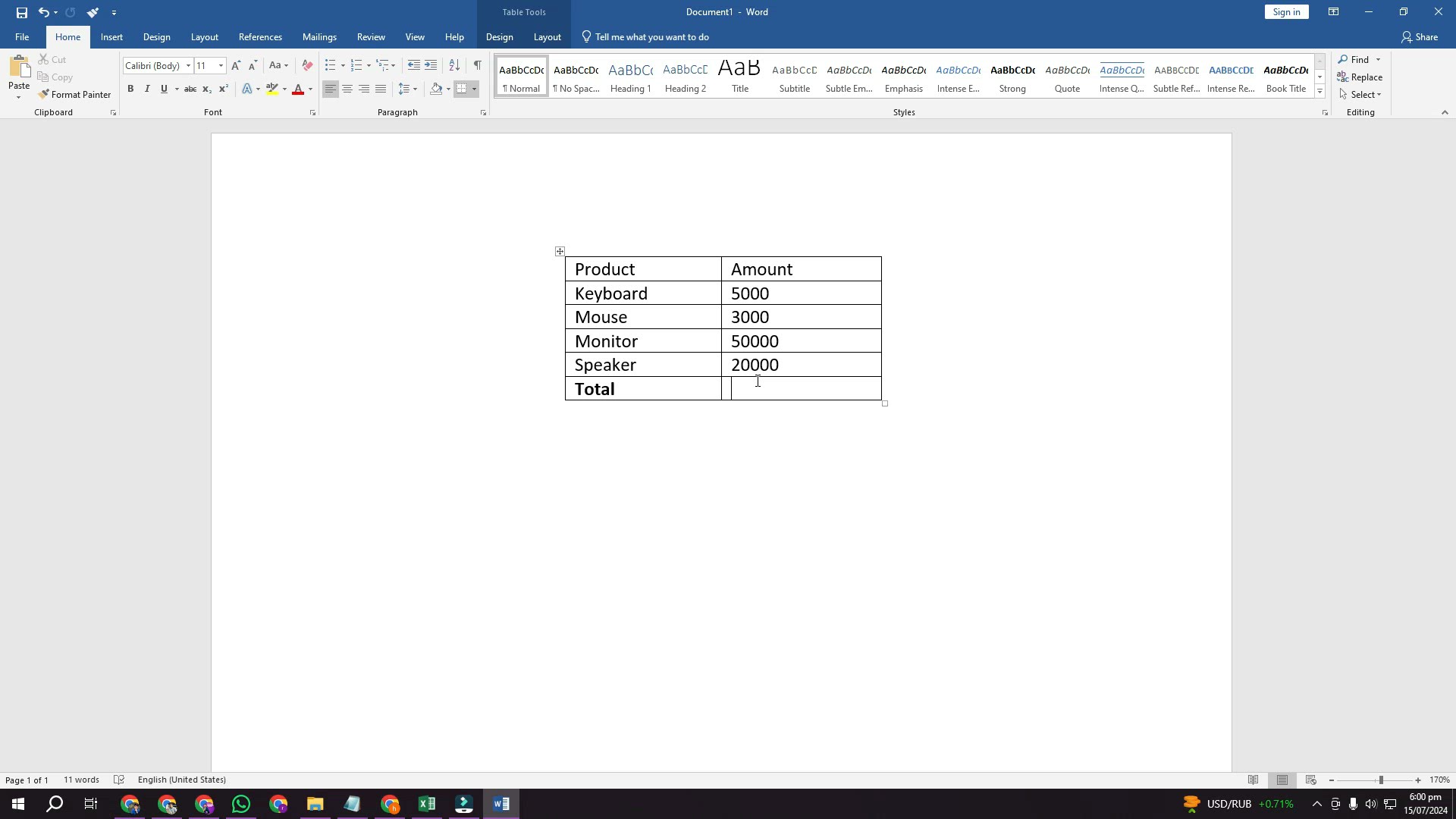 'Video thumbnail for how to Total in Ms Word Trick'