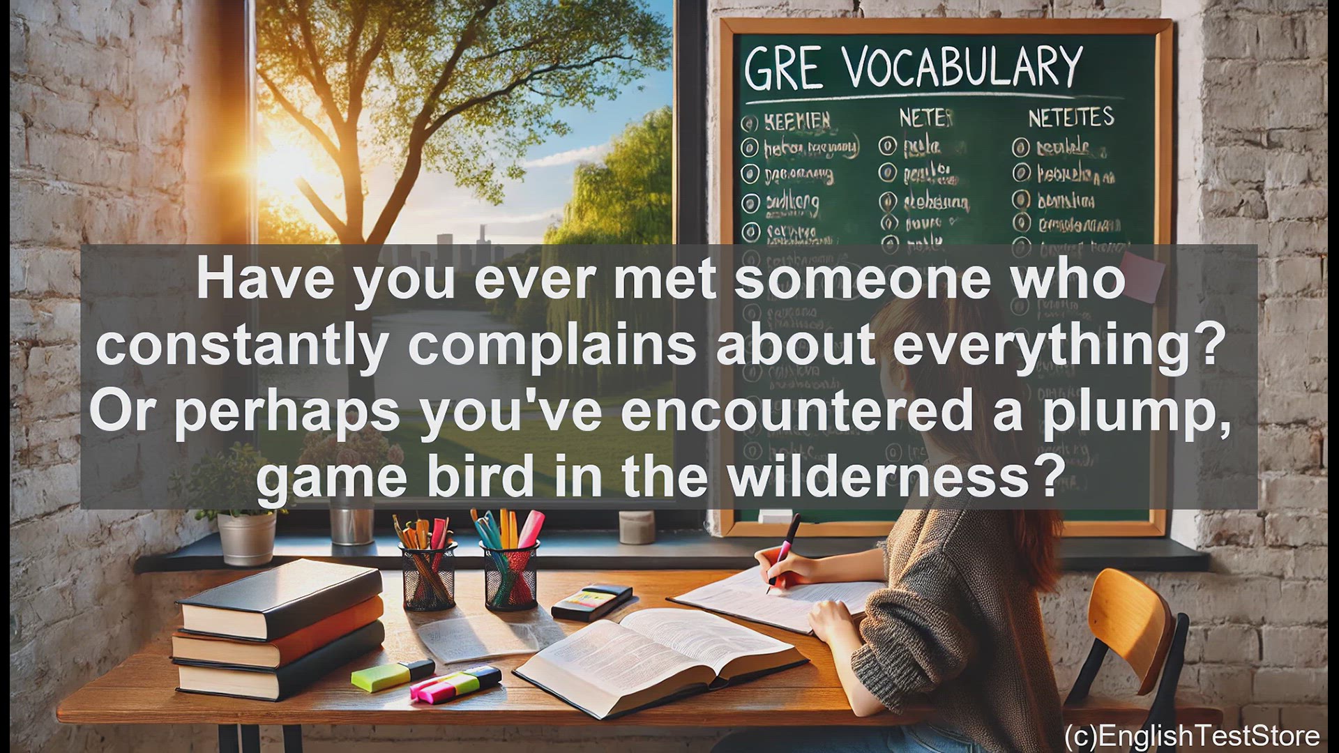 'Video thumbnail for GRE Vocabulary Lesson: Grouse - The Complainer's Bird'