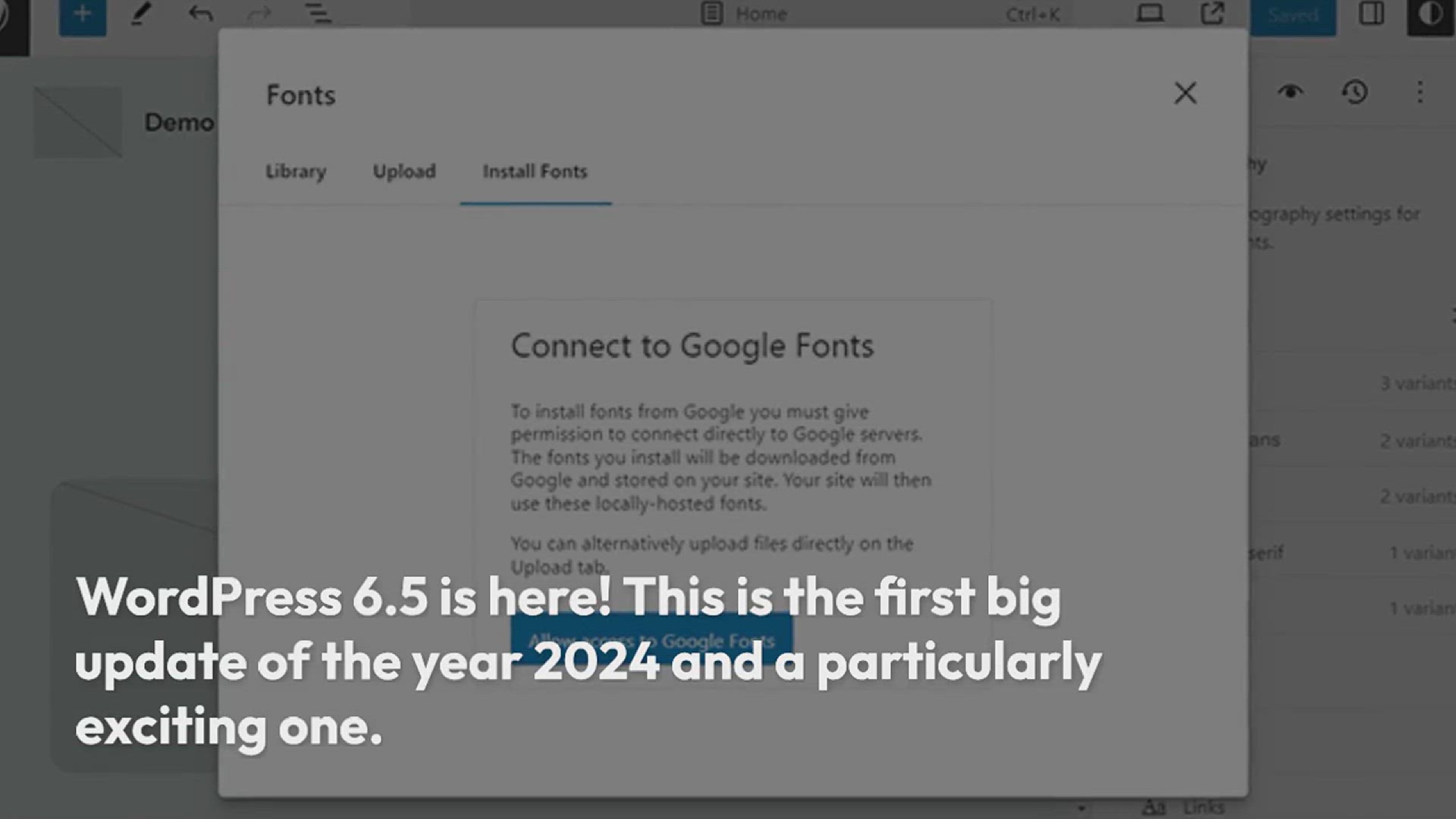 'Video thumbnail for What’s New in WordPress 6.5 (Features and Screenshots)'
