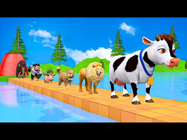 Video thumbnail for Paint Animals Duck Tiger Cow Lion Buffalo Gorilla Elephant Dinosaur Fountain Crossing Animal Game