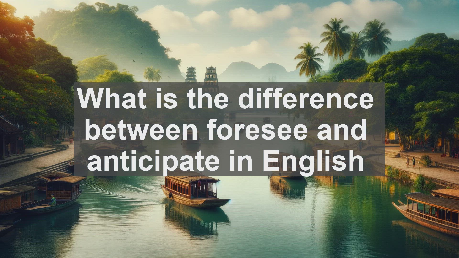 'Video thumbnail for What is the difference between foresee and anticipate in English?'