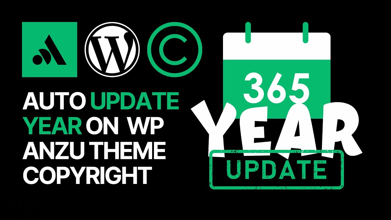 'Video thumbnail for How To Automatically Update The Year on Your WordPress Site Copyright Footer with Anzu Theme_'