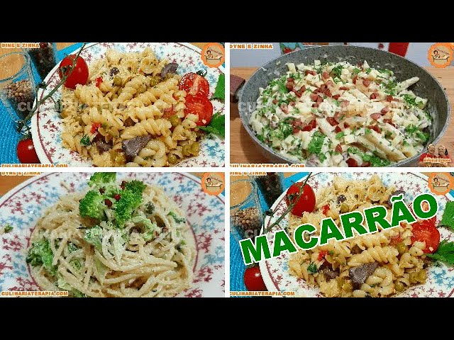 'Video thumbnail for Como Fazer 3 Receitas Deliciosas de Macarrão @Culinariaterapia'