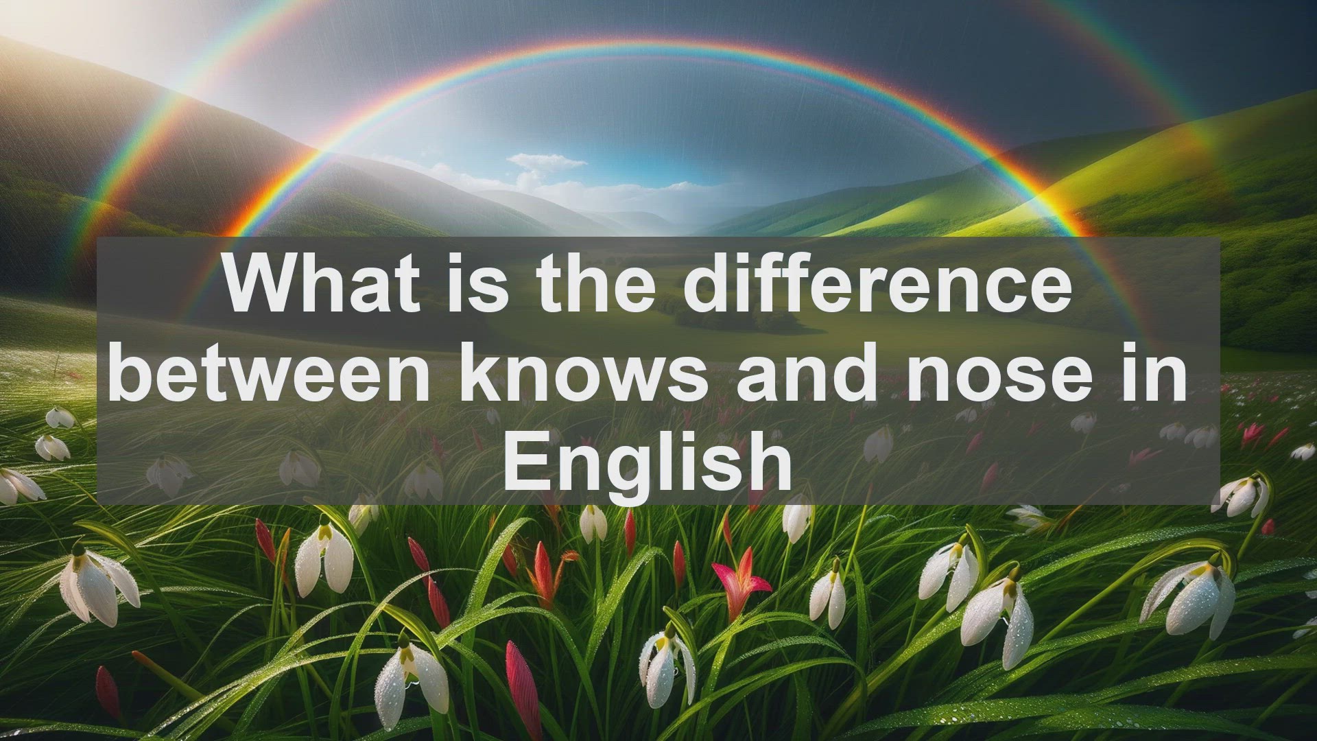'Video thumbnail for What is the difference between knows and nose in English?'