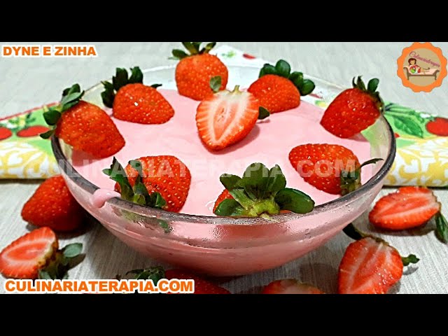 'Video thumbnail for Mousse Tang 3 Ingredientes - Mousse de Morango Fácil e Rápida! Recheio de Morango,'