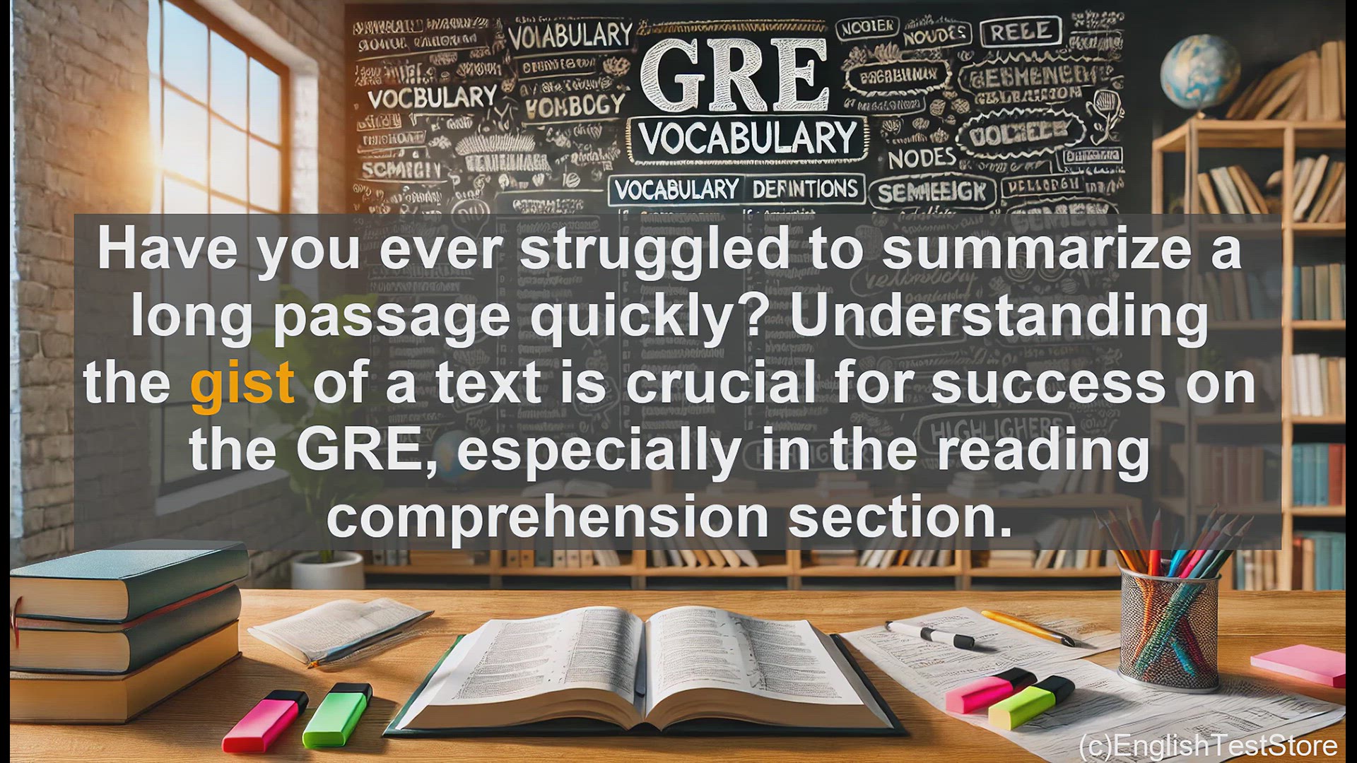 'Video thumbnail for GRE Vocabulary Lesson: Mastering the Gist - A Key Skill for the GRE and Beyond'