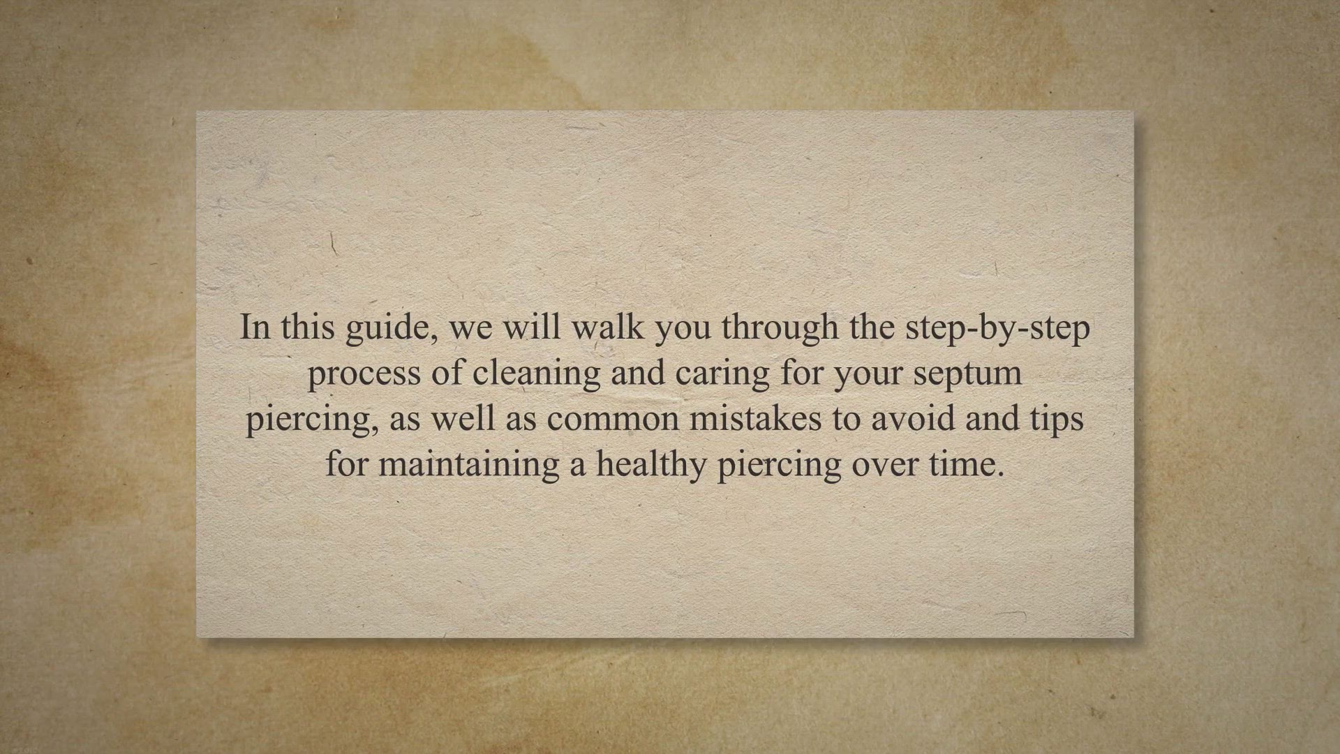 Video thumbnail for The Ultimate Guide to Septum Piercing Aftercare: How to Clean, Care, and Maintain Your New Piercing