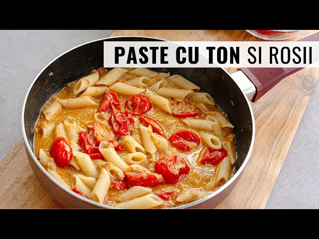 'Video thumbnail for Cea mai simplă rețetă de paste cu ton și roșii! Ideală pentru un prânz rapid și delicios!'