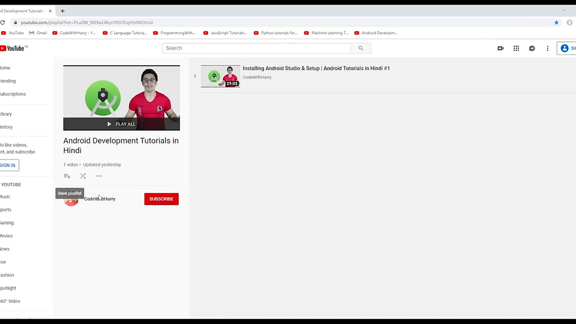'Video thumbnail for Creating Our First Android App (with APK) _ Android Tutorials in Hindi #2'