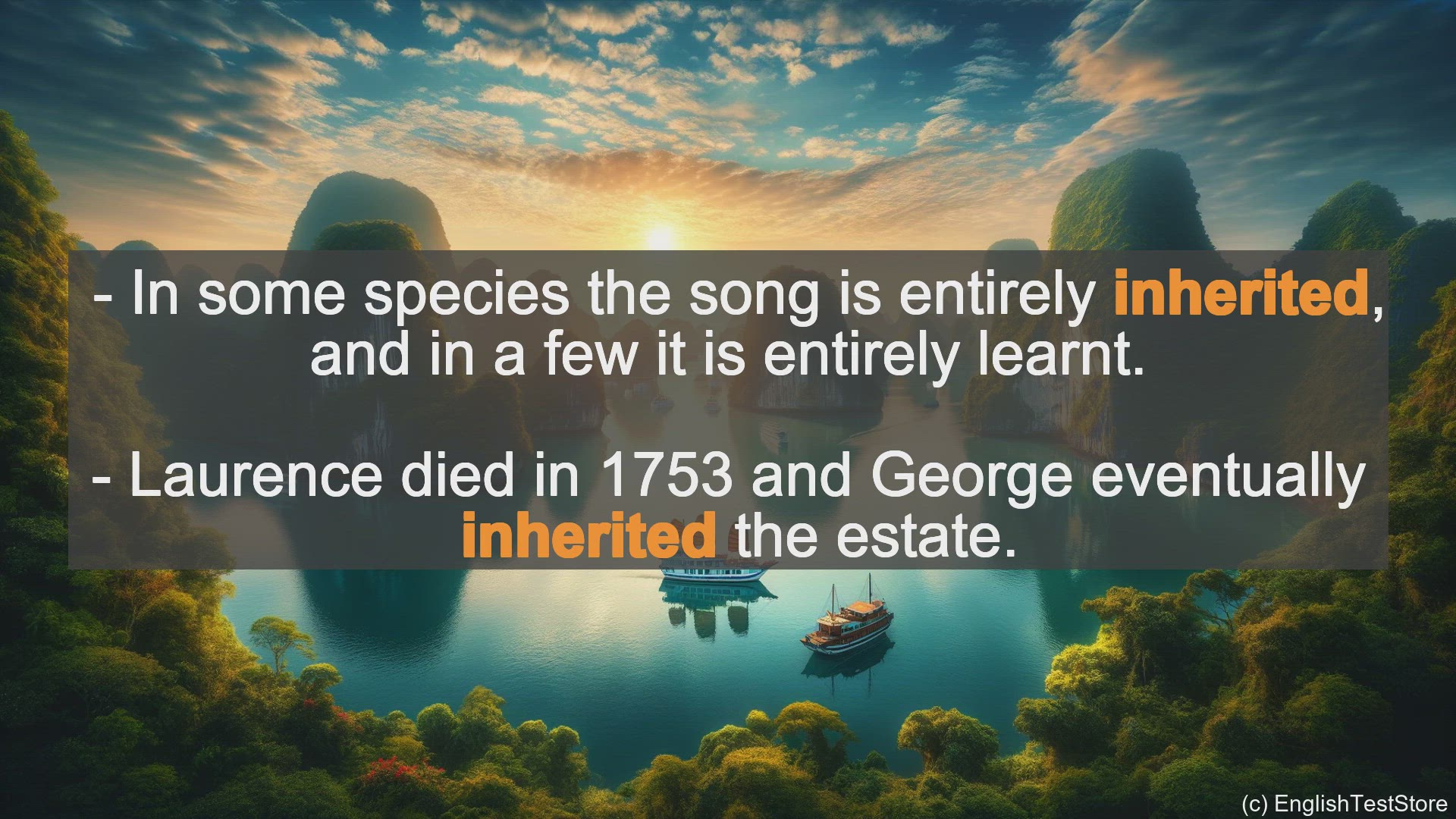 'Video thumbnail for Inherited In Sentences - Examples Of Inherited In Sentences'