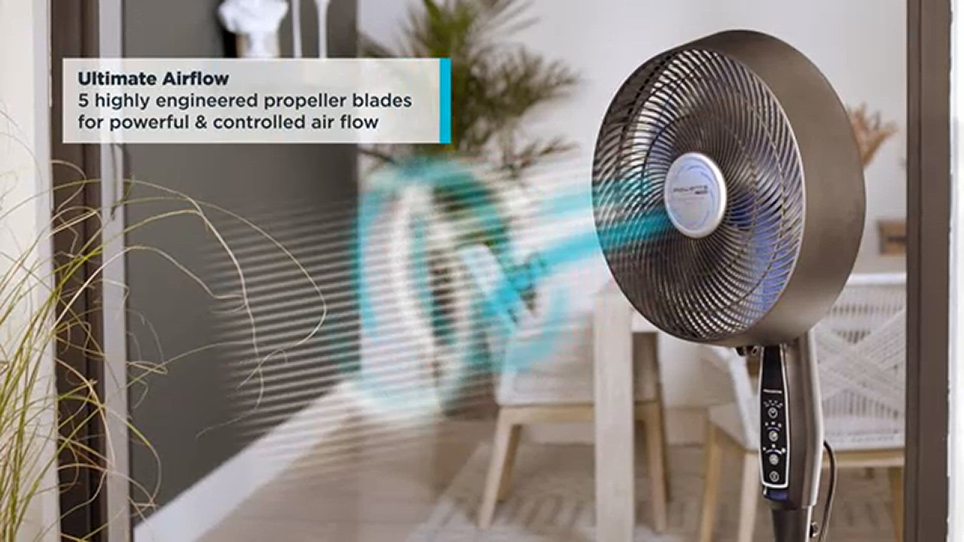 'Video thumbnail for PELONIS 16'' Oscillating Pedestal Stand Up Fan - Adjustable Height - Ultra Quiet DC Motor Black & 42’’ Oscillating Tower Fan with Aromatherapy Diffuser, Remote Control, 5 Speed Settings Black '