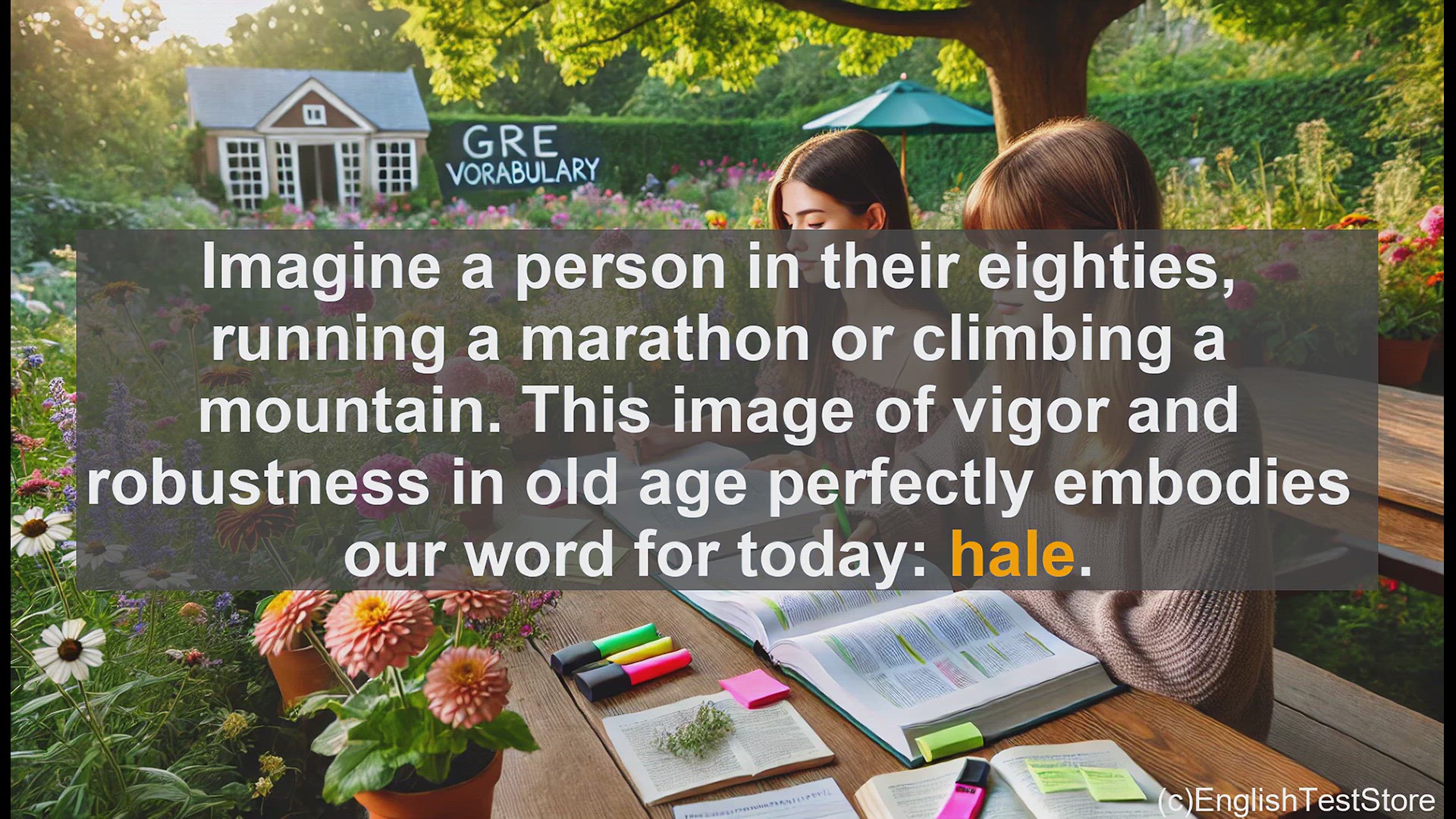 'Video thumbnail for GRE Vocabulary Lesson: Embracing Vitality in Old Age - The Power of Hale'