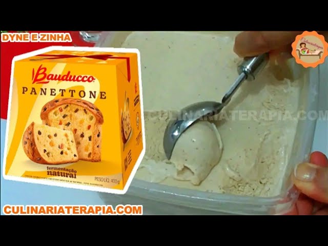 'Video thumbnail for SÓ 3 INGREDIENTES! SORVETE DE PANETONE SUPER CREMOSO UMA SOBREMESA DE NATAL ESPECIAL'