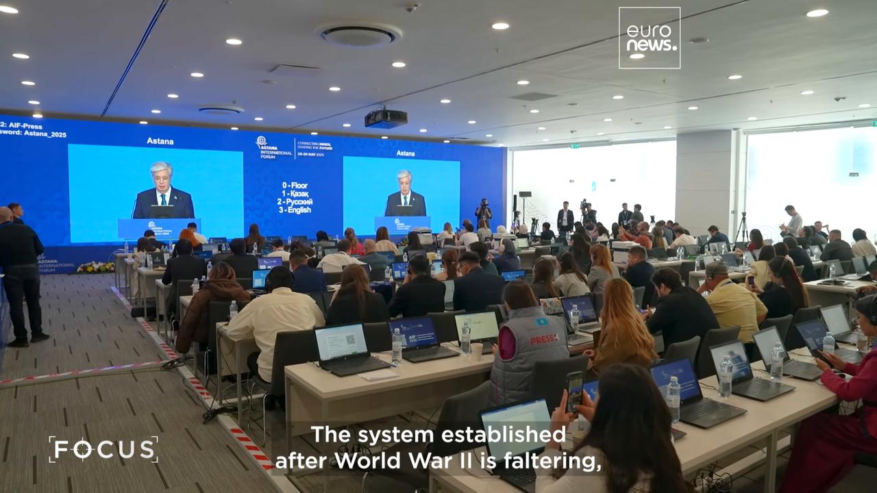 'Video thumbnail for Unity in a fragmented world: Dialogue, trade and climate action at the Astana Forum'