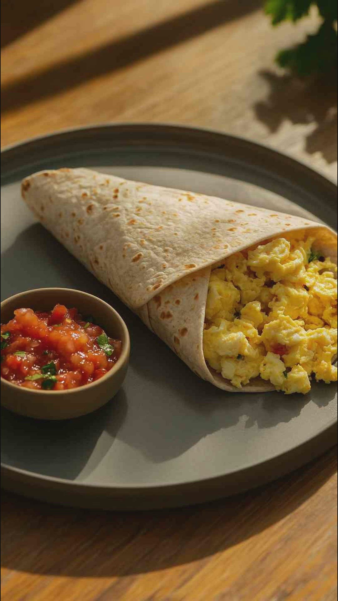 'Video thumbnail for Whole-Grain Wrap with Scrambled Eggs and Salsa'