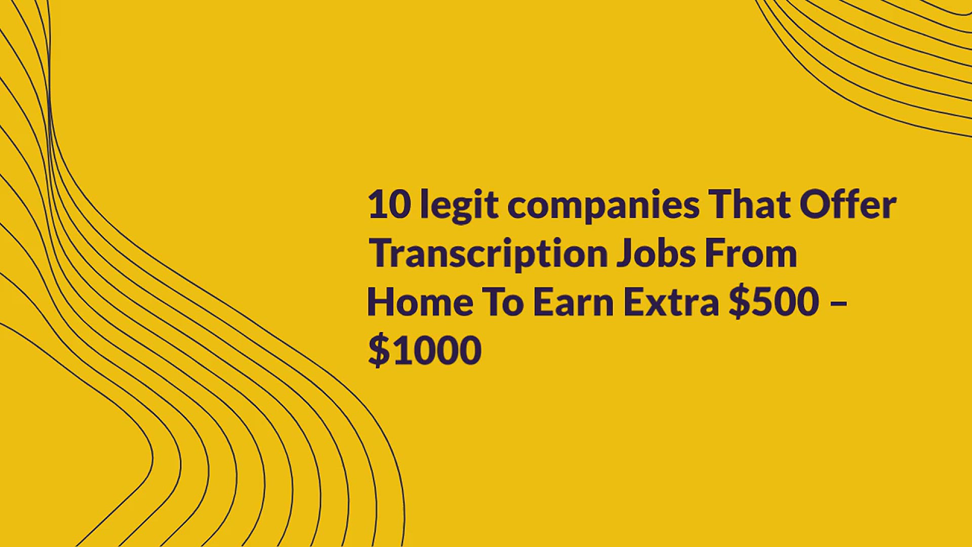 'Video thumbnail for transcription jobs from home'