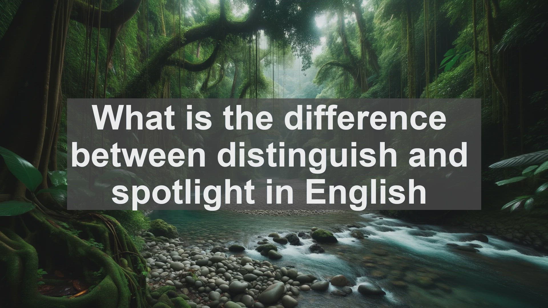 'Video thumbnail for What is the difference between distinguish and spotlight in English?'