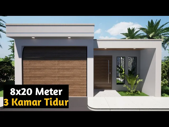 'Video thumbnail for Desain Denah Rumah 8x20 1 Lantai 2024'