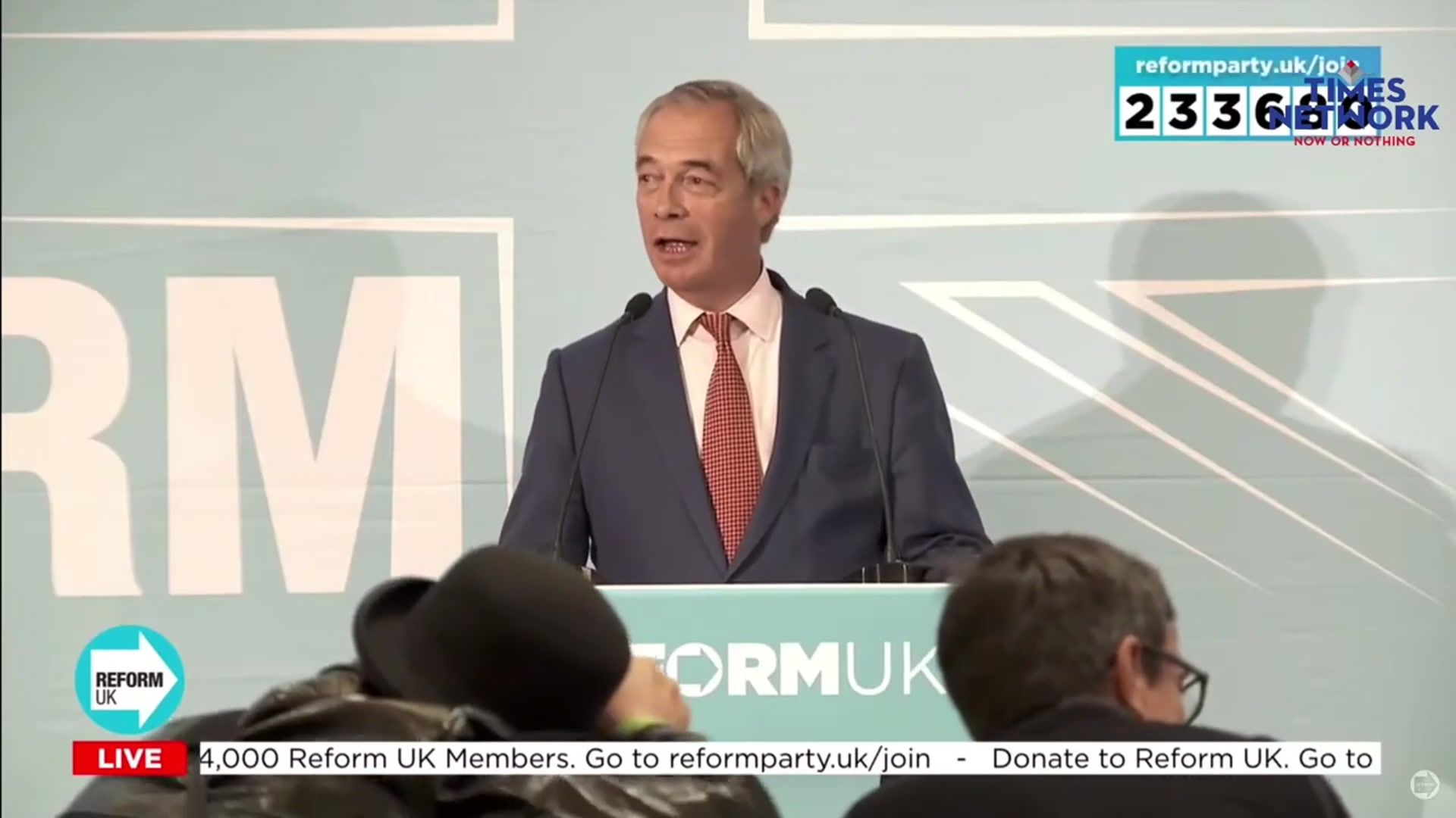 'Video thumbnail for LIVE: Nigel Farage Unveils New Party Chairman at Reform Press Conference | Times Now World'