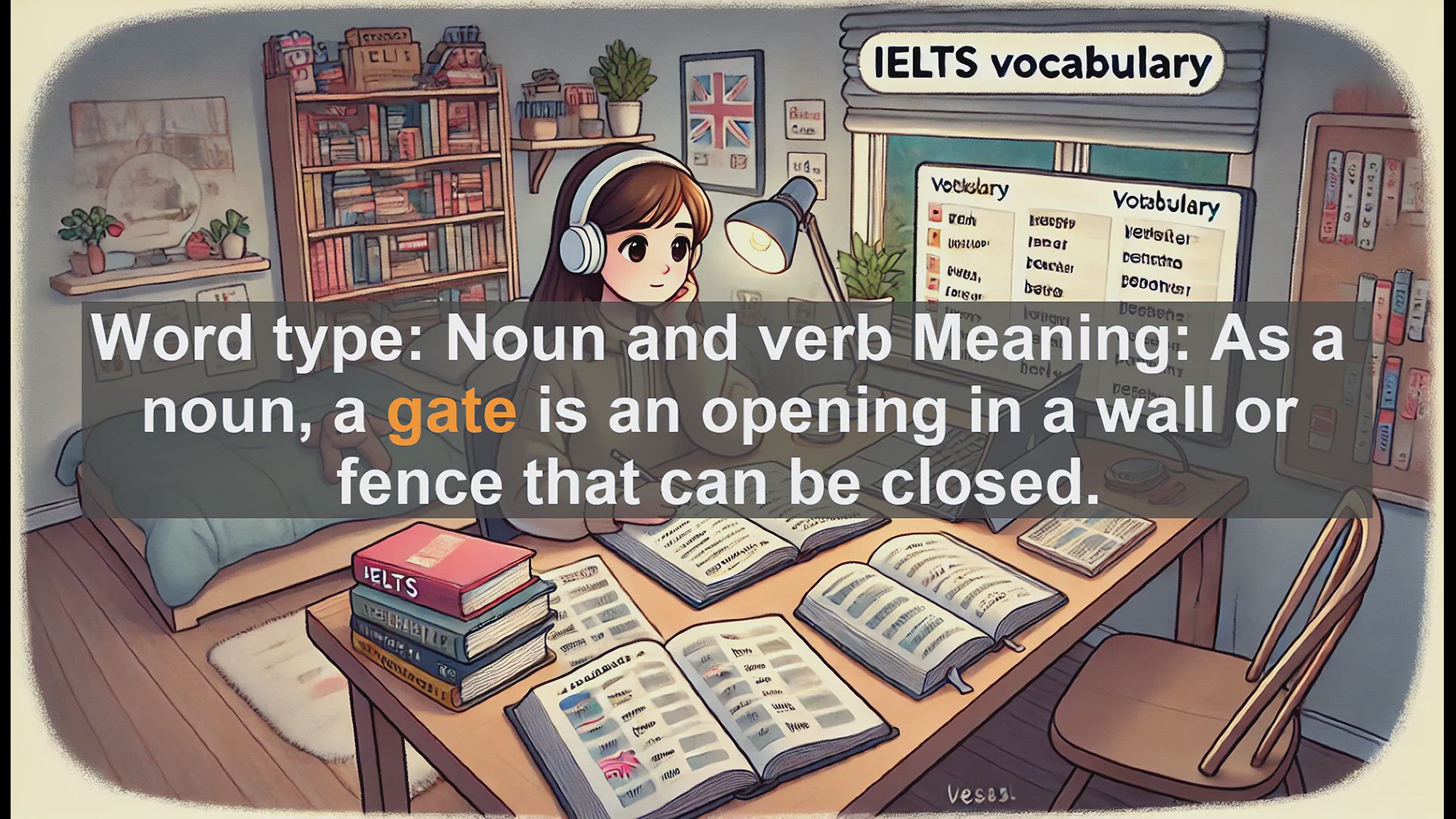 'Video thumbnail for 2500 Must Know IELTS 5.5 Vocabulary - Gate: Noun and Verb - Meanings, Usage, and Common Mistakes'