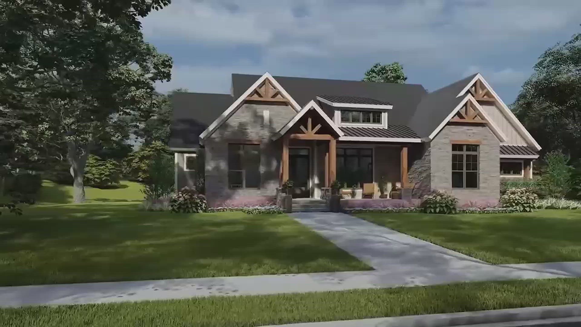 'Video thumbnail for One Story House Plans with Vaulted Ceilings Video'