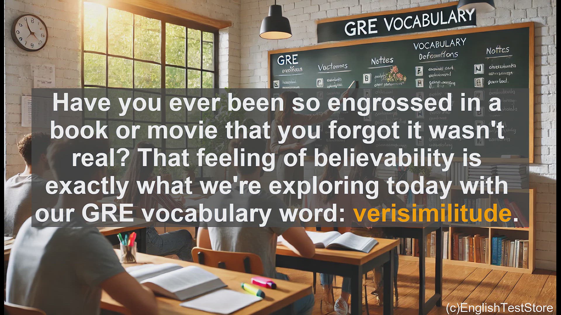 'Video thumbnail for GRE Vocabulary Lesson: Exploring Verisimilitude - The Art of Creating Believable Worlds'