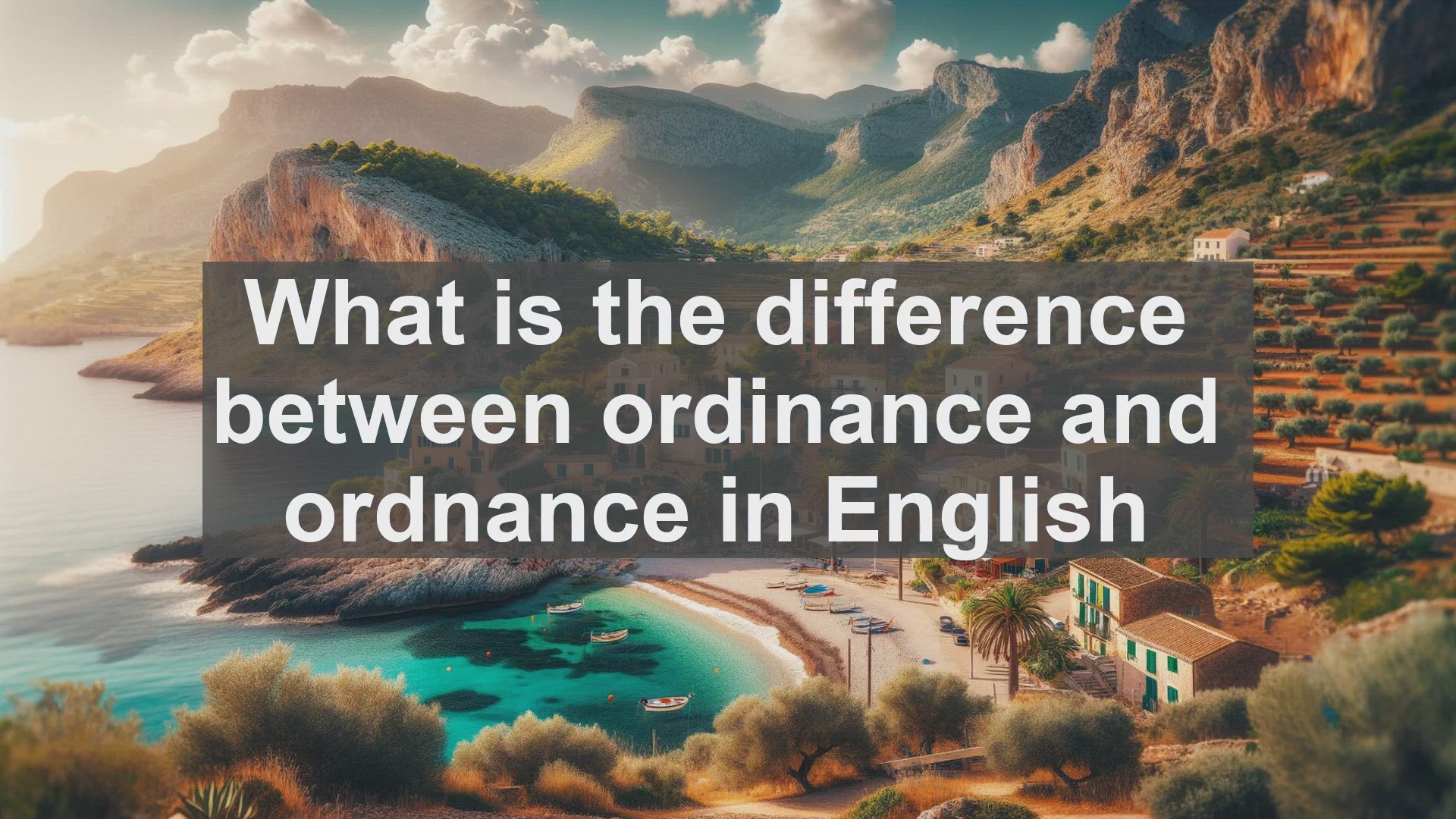 'Video thumbnail for What is the difference between ordinance and ordnance in English?'