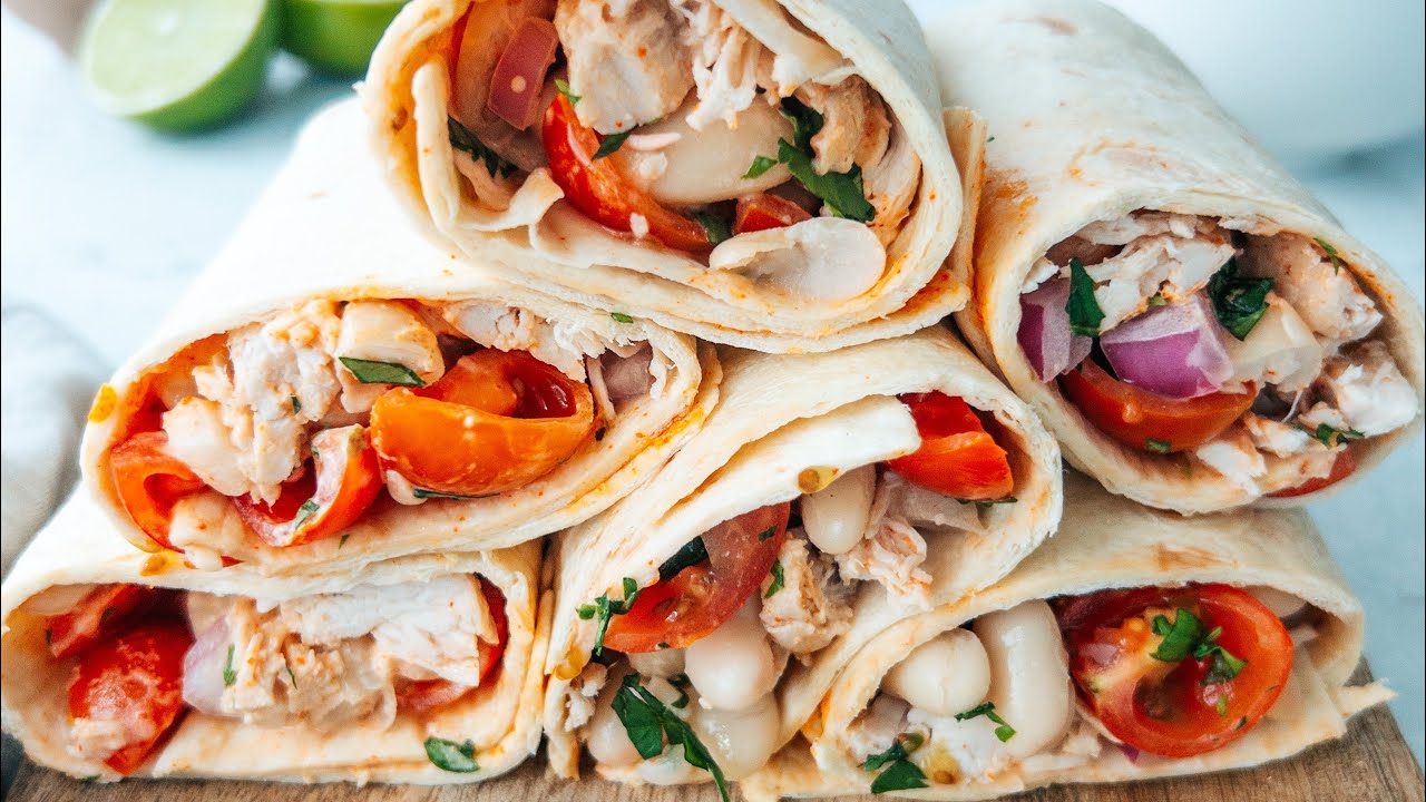 'Video thumbnail for Chicken, Tomato & White Bean Wrap'
