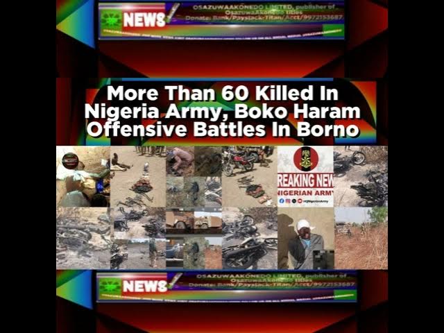 'Video thumbnail for More Than 60 Killed In Nigeria Army, Boko Haram Offensive Battles In Borno'