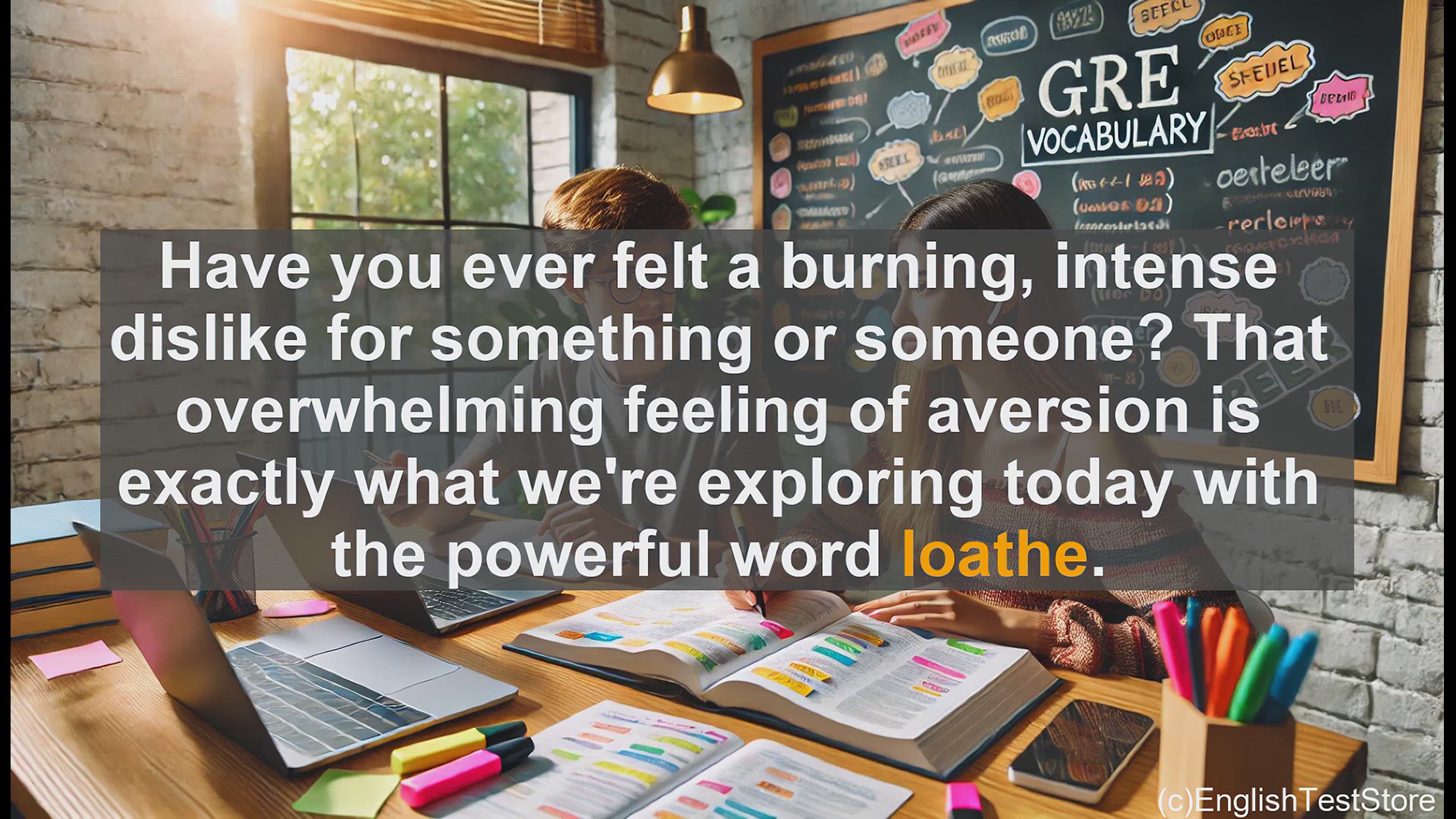 'Video thumbnail for GRE Vocabulary Lesson: Exploring the Powerful Word 'Loathe''