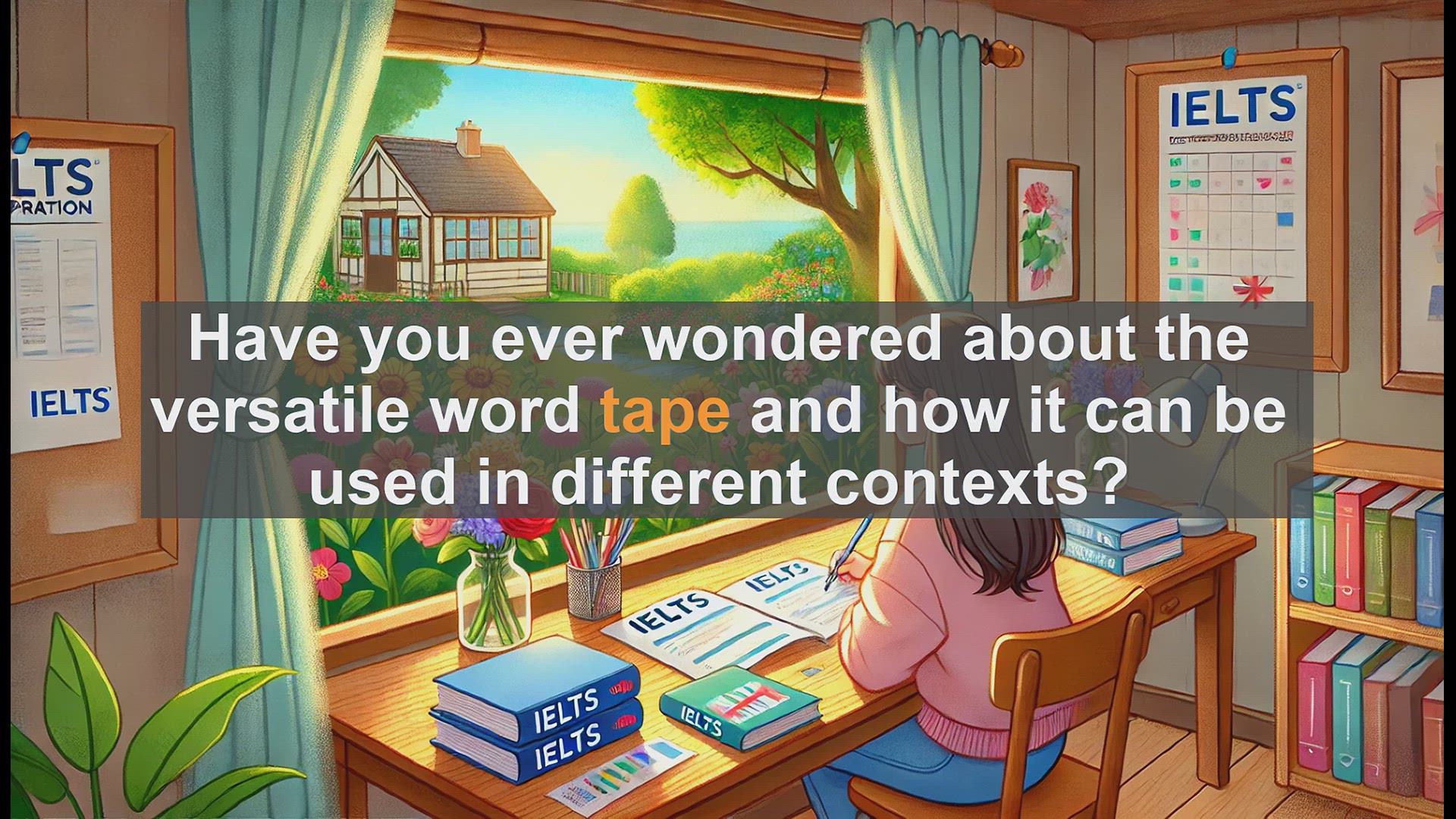 'Video thumbnail for 2500 Must Know IELTS 5.5 Vocabulary - Understanding the Word 'Tape': Meanings and Uses for IELTS'