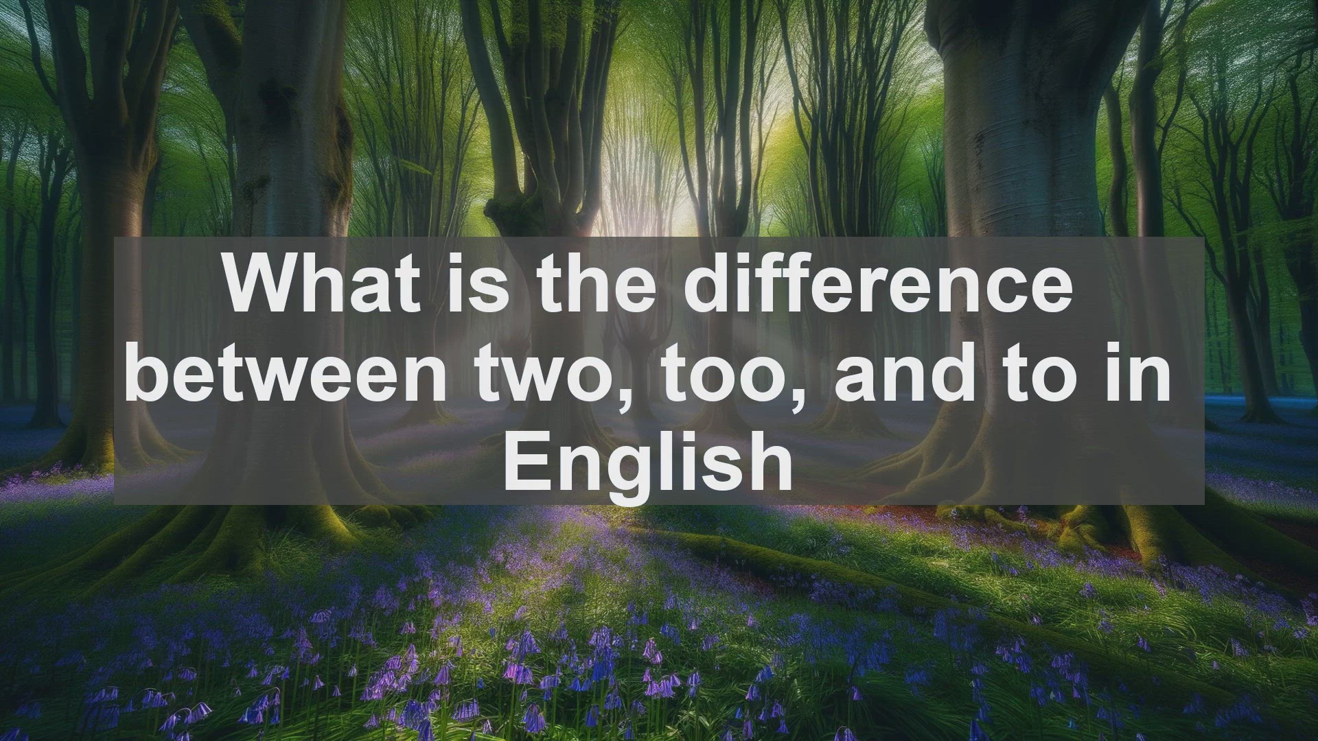 'Video thumbnail for What is the difference between two too and to in English?'
