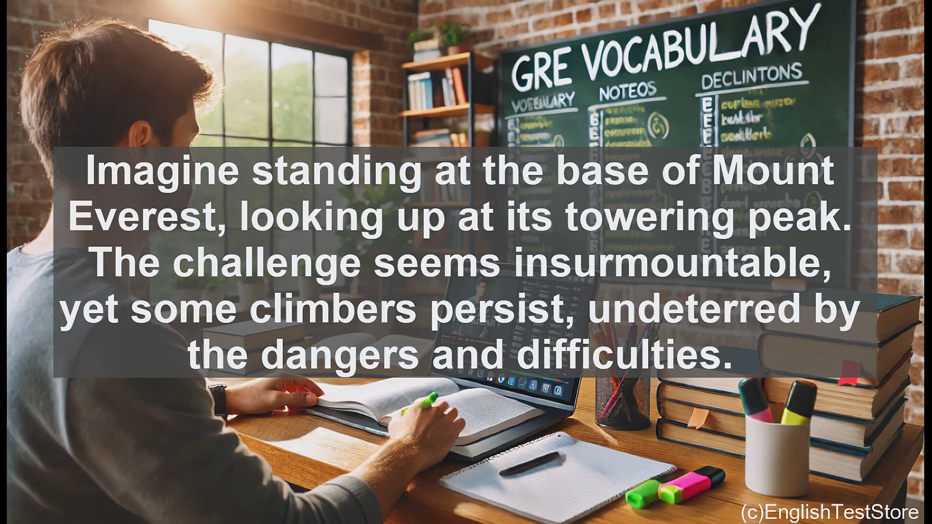 'Video thumbnail for GRE Vocabulary Lesson: The Indomitable Spirit - Conquering Insurmountable Challenges'